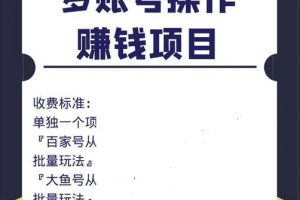 自媒体赚钱项目（百家号，头条号，大鱼号，趣头条）从0到1，新手号到收益，批量玩法！