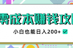 2020年零成本赚钱攻略，小白也能日入200+【视频教程】