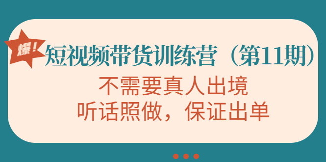 视频带货训练营，不需要真人出境，听话照做，保证出单（第11期）插图