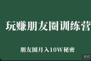 玩赚朋友圈系统课，朋友圈月入10W的秘密，​7天系统图文课程