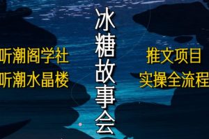 听潮阁学社听潮水晶楼抖音冰糖故事会项目实操，小说推文项目实操全流程，简单粗暴！