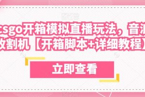 最新csgo开箱模拟直播玩法，音浪礼物收割机【开箱脚本+详细教程】