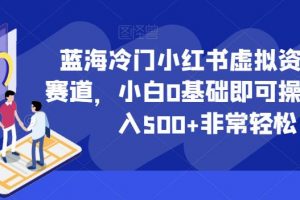 蓝海冷门小红书虚拟资料最新赛道，小白0基础即可操作，日入500+非常轻松【揭秘】