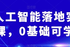 AI人工智能落地实操课，0基础可学