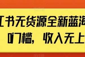 小红书无货源全新蓝海计划，0门槛，收入无上限【揭秘】