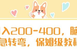 日入200-400，脑筋急转弯，保姆级教程【揭秘】