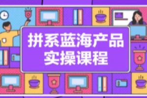 拼系冷门蓝海产品实操课程，从注册店铺到选品上架到流量维护环环相扣