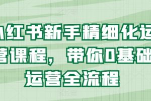 小红书新手精细化运营课程，带你0基础运营全流程