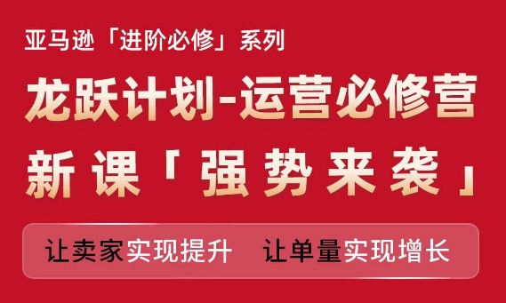 亚马逊进阶必修系列，龙跃计划-运营必修营新课，让卖家实现提升 让单量实现增长