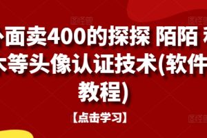 外面卖400的探探 陌陌 积木等头像认证技术(软件+教程)