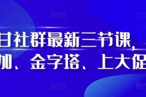 阿甘社群最新三节课，叠加、金字塔、上大促