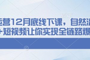 千川运营12月底线下课，自然流+付费+短视频让你实现全链路爆单