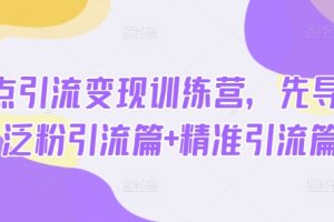 热点引流变现训练营，先导篇+泛粉引流篇+精准引流篇