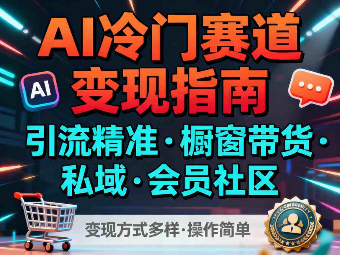 AI冷门赛道,引流精准,橱窗带货+私域+会员社区,变现方式多样,操作简单插图 AI冷门赛道,引流精准,橱窗带货+私域+会员社区,变现方式多样,操作简单插图