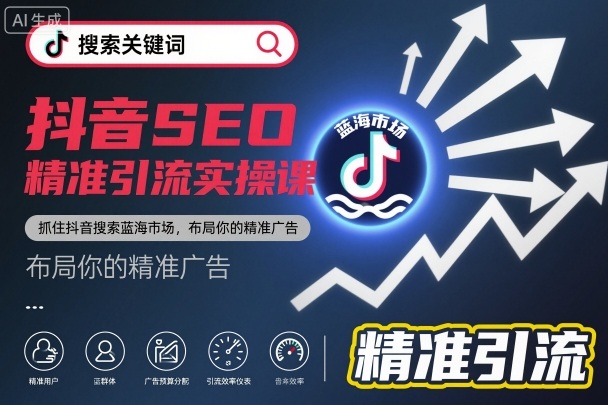 抖音SEO精准引流实操课,抓住抖音搜索蓝海市场,布局你的精准广告插图 抖音SEO精准引流实操课,抓住抖音搜索蓝海市场,布局你的精准广告
