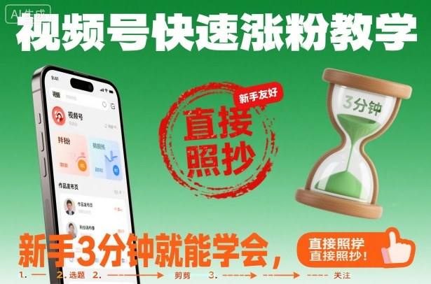 视频号快速涨粉教学,新手3分钟就能学会,直接照抄!插图 视频号快速涨粉教学,新手3分钟就能学会,直接照抄!