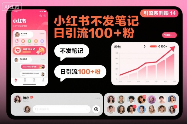 引流系列课14:小红书不发笔记日引流100+粉插图 引流系列课14:小红书不发笔记日引流100+粉