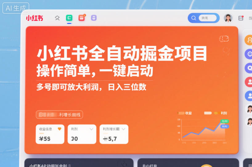 小红书全自动掘金项目,操作简单,一键启动,多号即可放大利润,日入三位数【揭秘】插图 小红书全自动掘金项目,操作简单,一键启动,多号即可放大利润,日入三位数【揭秘】
