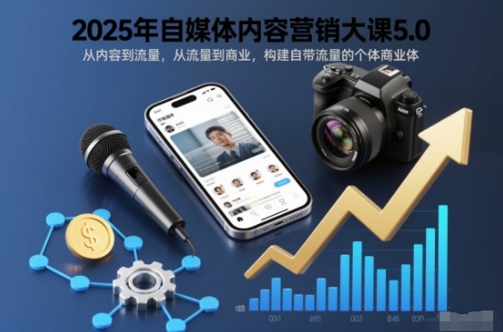 2025年自媒体内容营销大课5.0,从内容到流量,从流量到商业,构建自带流量的个体商业体插图 2025年自媒体内容营销大课5.0,从内容到流量,从流量到商业,构建自带流量的个体商业体