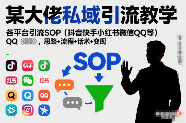 某大佬私域引流教学,各平台引流SOP(抖音快手小红书微信QQ等),思路+流程+话术+变现插图 某大佬私域引流教学,各平台引流SOP(抖音快手小红书微信QQ等),思路+流程+话术+变现