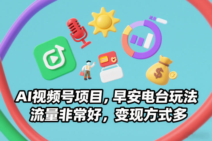 AI视频号项目,早安电台玩法,流量非常好,变现方式多插图 AI视频号项目,早安电台玩法,流量非常好,变现方式多