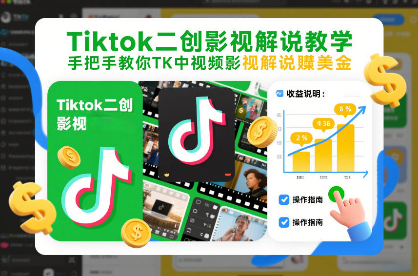 Tiktok二创影视解说教学,手把手教你TK中视频影视解说賺美金(更新26年1月)插图 Tiktok二创影视解说教学,手把手教你TK中视频影视解说賺美金(更新26年1月)