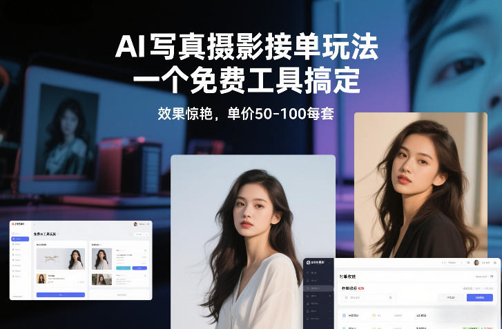 AI写真摄影接单玩法,一个免费工具搞定,效果惊艳,单价50-100每套插图 AI写真摄影接单玩法,一个免费工具搞定,效果惊艳,单价50-100每套