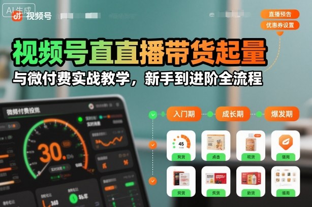 视频号直播带货起量与微付费实战教学,新手到进阶全流程(更新)插图 视频号直播带货起量与微付费实战教学,新手到进阶全流程(更新)