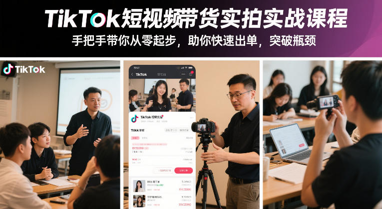 TikTok短视频带货实拍实战课程,手把手带你从零起步,助你快速出单,突破瓶颈插图 TikTok短视频带货实拍实战课程,手把手带你从零起步,助你快速出单,突破瓶颈