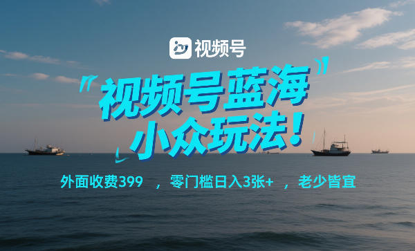 视频号蓝海小众玩法!外面收费399,零门槛日入3张+,老少皆宜插图 视频号蓝海小众玩法!外面收费399,零门槛日入3张+,老少皆宜