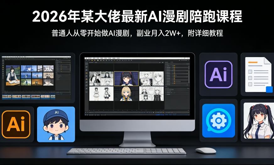 26年某大佬最新Ai漫剧陪跑课程,普通人从零开始做AI漫剧,副业月入2W+插图 26年某大佬最新Ai漫剧陪跑课程,普通人从零开始做AI漫剧,副业月入2W+