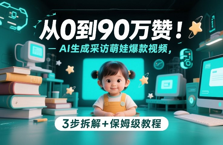 从0到90万赞:AI生成采访萌娃爆款视频,3步拆解+保姆级教程插图 从0到90万赞:AI生成采访萌娃爆款视频,3步拆解+保姆级教程