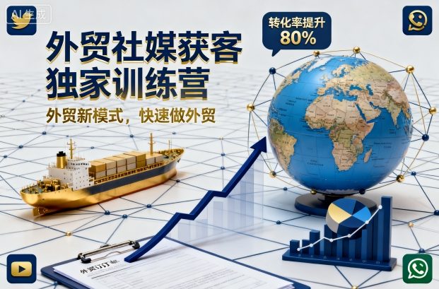 外贸社媒获客独家训练营,外贸新模式,快速做外贸(更新26年2月)插图 外贸社媒获客独家训练营,外贸新模式,快速做外贸(更新26年2月)