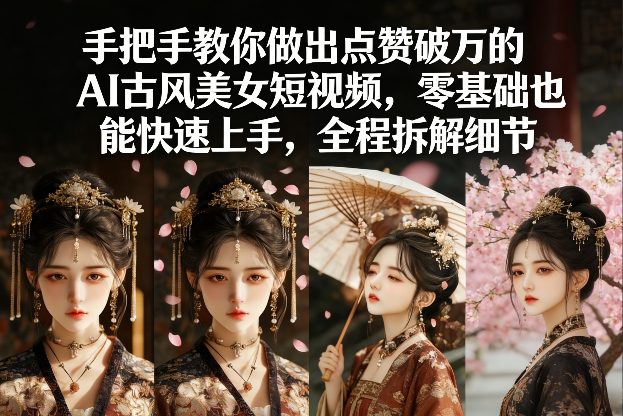 手把手教你做出点赞破万的AI古风美女短视频,零基础也能快速上手,全程拆解细节插图 手把手教你做出点赞破万的AI古风美女短视频,零基础也能快速上手,全程拆解细节
