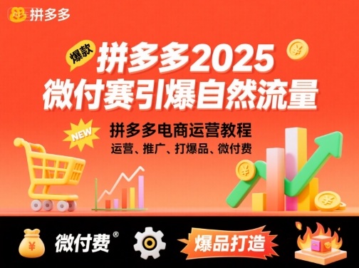 拼多多微付费引爆自然流量,拼多多电商运营教程,运营、推广、打爆品、微付费(更新26年2月)插图 拼多多微付费引爆自然流量,拼多多电商运营教程,运营、推广、打爆品、微付费(更新26年2月)