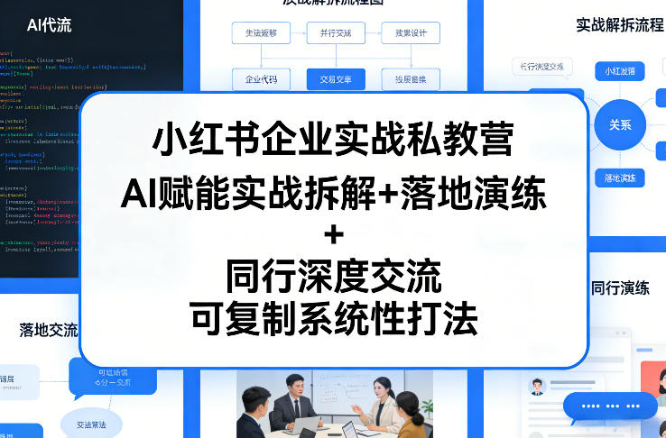 小红书企业实战私教营,AI赋能实战拆解+落地演练+同行深度交流,可复制系统性打法插图 小红书企业实战私教营,AI赋能实战拆解+落地演练+同行深度交流,可复制系统性打法