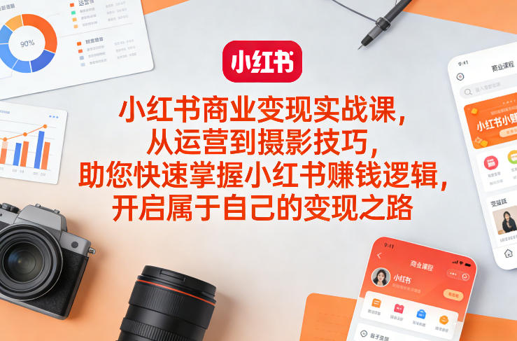 小红书商业变现实战课,从运营到摄影技巧,助您快速掌握小红书賺钱逻辑,开启属于自己的变现之路插图 小红书商业变现实战课,从运营到摄影技巧,助您快速掌握小红书賺钱逻辑,开启属于自己的变现之路