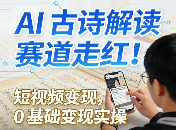 AI古诗解读赛道走红!短视频变现,0基础变现实操插图 AI古诗解读赛道走红!短视频变现,0基础变现实操