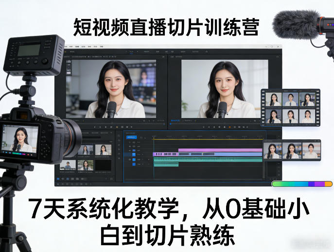 短视频直播切片训练营,7天系统化教学,从0基础小白到切片熟练插图 短视频直播切片训练营,7天系统化教学,从0基础小白到切片熟练
