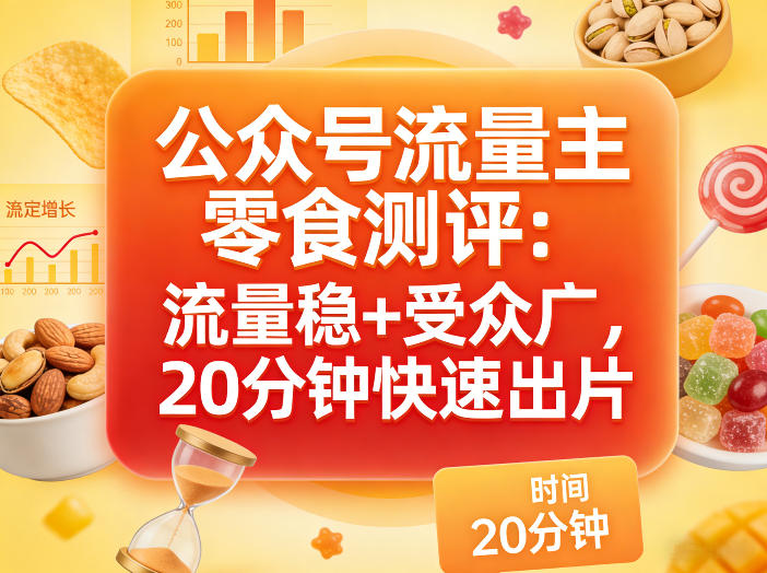 公众号流量主之零食测评赛道,流量稳+受众广,20分钟一条作品插图 公众号流量主之零食测评赛道,流量稳+受众广,20分钟一条作品