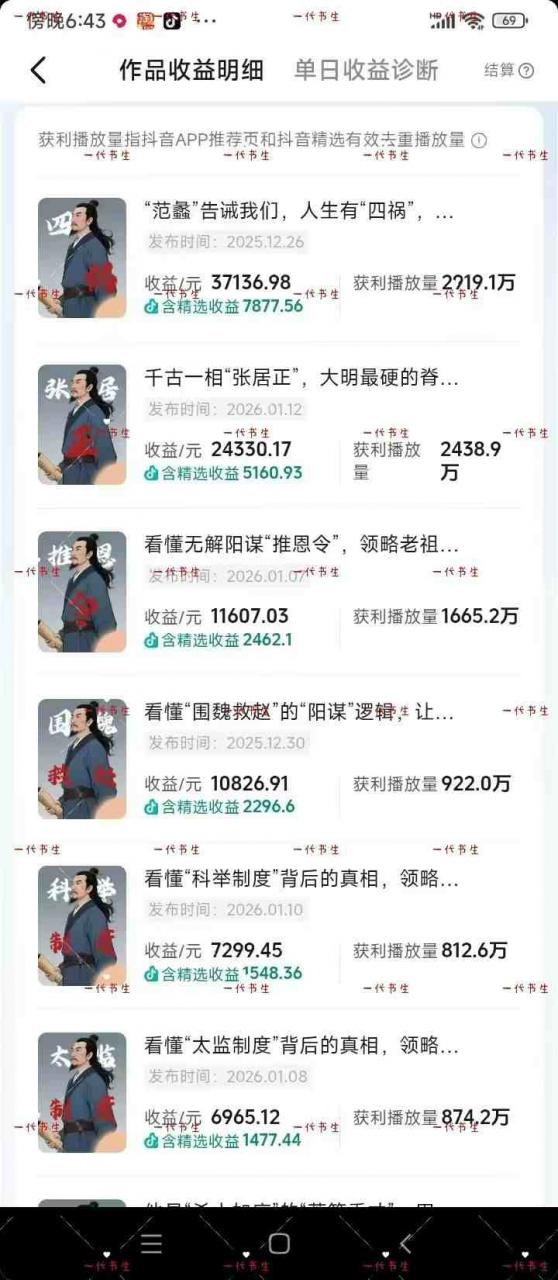 抖音300w粉丝博主的政史类科普视频教学,有大流量扶持,拿伙伴伙伴+精选独家双份收益插图2 抖音300w粉丝博主的政史类科普视频教学,有大流量扶持,拿伙伴伙伴+精选独家双份收益