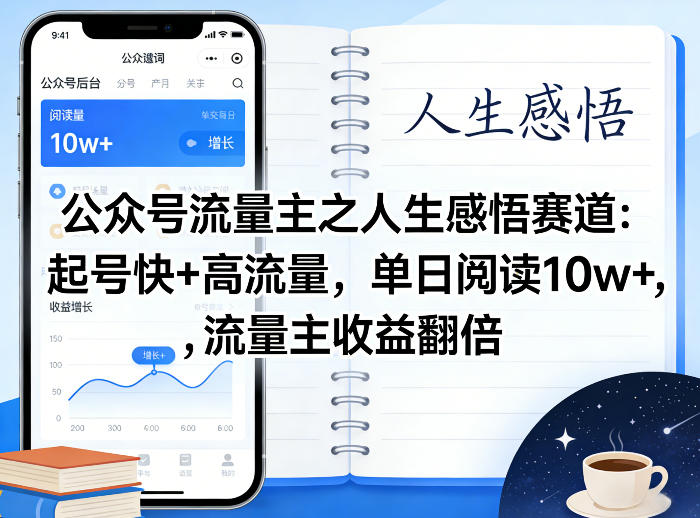 公众号流量主之人生感悟赛道,起号快+高流量,单日阅读10w+,流量主收益翻倍插图 公众号流量主之人生感悟赛道,起号快+高流量,单日阅读10w+,流量主收益翻倍