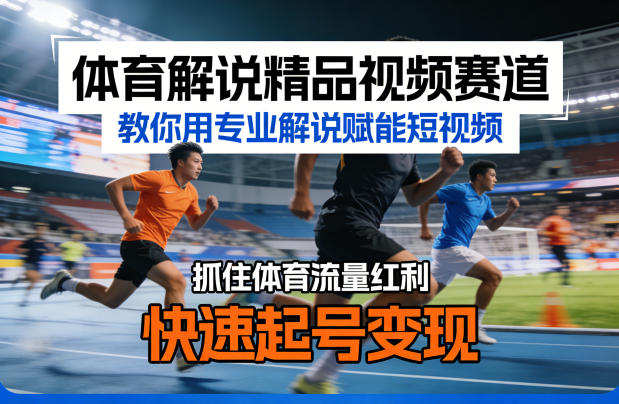 体育解说精品视频赛道,教你用专业解说赋能短视频,抓住体育流量红利,快速起号变现插图 体育解说精品视频赛道,教你用专业解说赋能短视频,抓住体育流量红利,快速起号变现