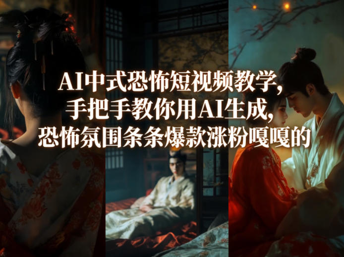 AI中式恐怖短视频教学,手把手教你用AI生成,恐怖氛围条条爆款涨粉嘎嘎的插图 AI中式恐怖短视频教学,手把手教你用AI生成,恐怖氛围条条爆款涨粉嘎嘎的