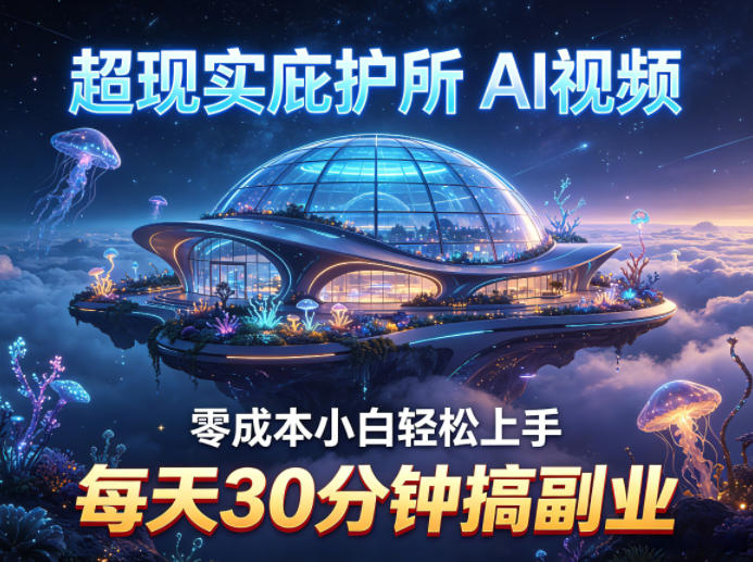 超现实庇护所AI视频项目拆解,零成本小白轻松上手,每天30分钟搞副业插图 超现实庇护所AI视频项目拆解,零成本小白轻松上手,每天30分钟搞副业