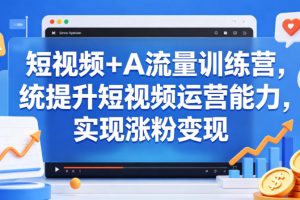 短视频+AI流量训练营，统提升短视频运营能力，实现涨粉变现