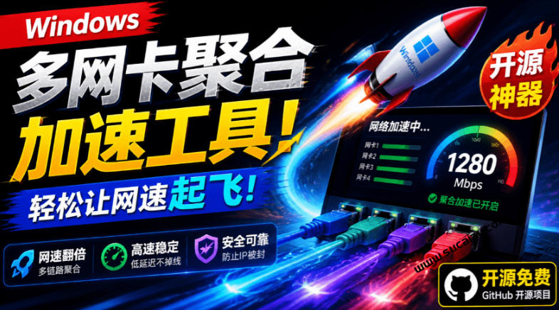 Github开源黑科技!多网卡网速聚合加速工具,一键让你的电脑网速起飞,这感觉也太爽了HypoMux插图 Github开源黑科技!多网卡网速聚合加速工具,一键让你的电脑网速起飞,这感觉也太爽了HypoMux